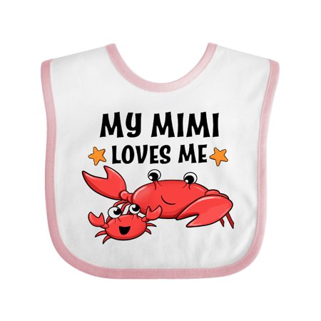 

Inktastic My Mimi Loves Me- cute crab family Gift Baby Boy or Baby Girl Bib