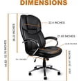 thumbnail image 5 of US Office Elements High Back Big and Tall Heavy Duty Executive Office Chair 400lbs Wide Seat Capacity - PU Leather Padded Ergonomic Seat, Swivel, Rolling, Tilt Mechanism with Adjustable Height(Black), 5 of 5