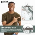 thumbnail image 4 of Fashion Clipboard, Marble Design, Standard A4 Letter Size, 12.5" x 9", Wooden Clipboard, Low Profile Clip with Retractable Hanging Tab, Decorative Clipboard, by Better Office Products (Black & Gold 2), 4 of 5