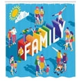 thumbnail image 3 of Family Shower Curtain, Rainbow Family Lifestyle Interacting People Unique Isometric Realistic Poses Print, Fabric Bathroom Set with Hooks, 69W X 70L Inches, Multicolor, by Ambesonne, 3 of 3