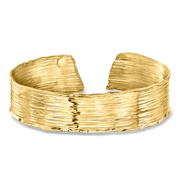 Ross-Simons Italian 18kt Gold Over Sterling Lined Cuff Bracelet, Women's, Adult