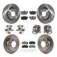 thumbnail image 1 of Transit Auto Front Rear Wheel Hub Bearings Assembly Disc Brake Rotors and Semi-Metallic Pads Kit (10Pc) for Car Hyundai Tiburon - Left Right Side (Driver Passenger) KBB-106729, 1 of 10