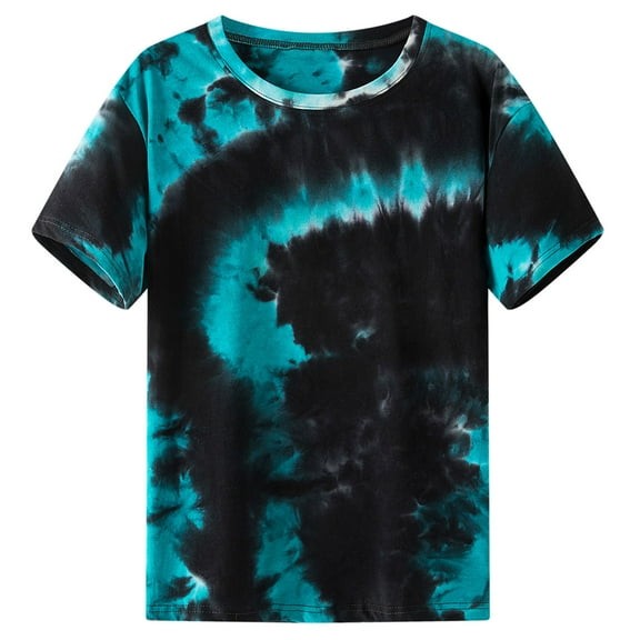ZRGHAOYLQ Womens Tie Dye Athletic Gym Shirts Moisture Wicking Active Sport Tee Short Sleeve Round Neck Loose Fit Summer Workout Tops Women