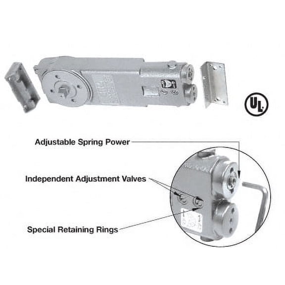 CRL CRL6772 Adjustable Spring Power 105 No Hold Open Overhead Concealed Closer Body Only