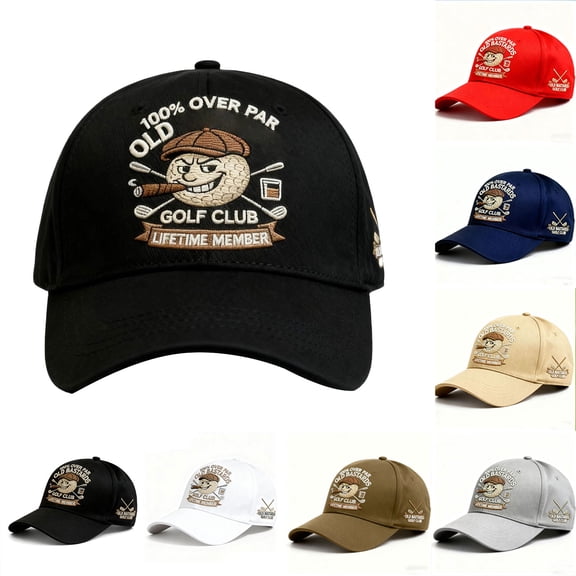 Hat Old Bastards Golf Club Baseball Hat Adjustable Classic Low Profile Unstructured Cap with Humorous Printed Style for Men and Women,Black(1PCS) JASKFLY
