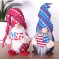 thumbnail image 4 of Gwong Juguete Muñeca de peluche Patrón de estrella de cinco puntas Decorativo Exquisito Gnomes sin rostro Muñeca de ancianos para el Día de la Independencia Americana Gwong 30011042, 4 of 6