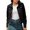 Black, variant on Jean Jacket for Women Solid Color Lapel Button Down Basic Denim Jacket Coat with Pockets