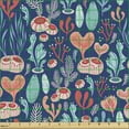thumbnail image 2 of Nautical Fabric by the Yard, Underwater Herbs Berries and Plantation Seaweed Corals Sea Sponges, Upholstery Fabric for Dining Chairs Home Decor Accents, Night Blue and Multicolor by Ambesonne, 2 of 5