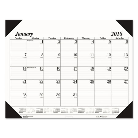 Doolittle Monthly Desk Pad - House of Doolittle Recycled Workstation-Size One-Color Monthly Desk Pad Calendar, 18 1/2 x 13, 2018