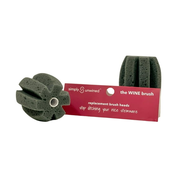 The WINE Brush - Replacement Sponge Heads for Wine Glass Cleaner