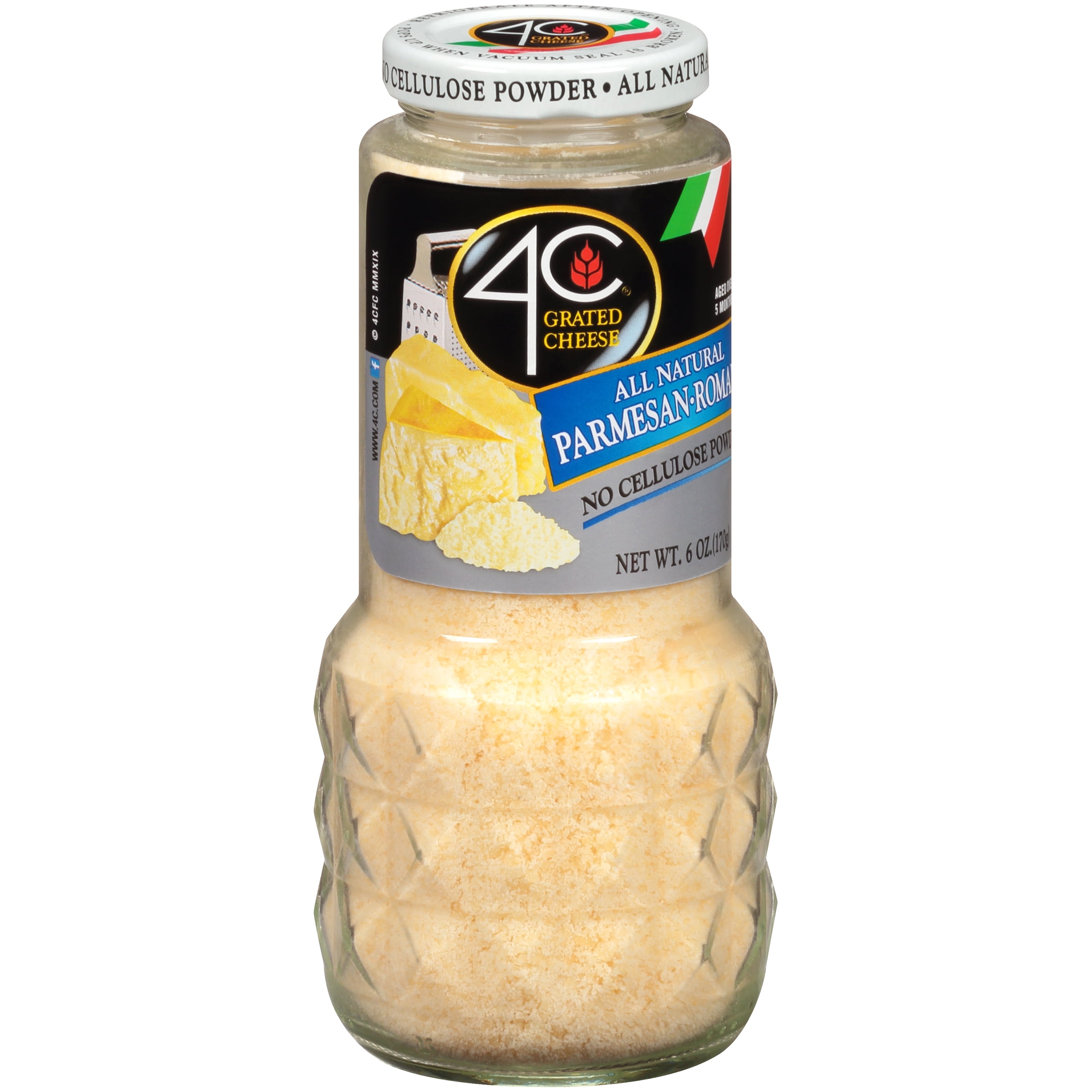 4C 100% Natural Parmesan/Romano Cheese, 6 oz