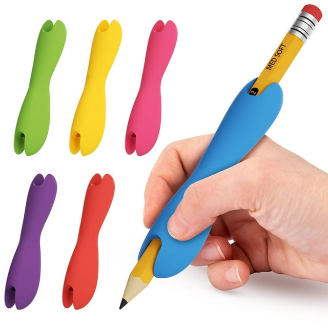 Musbetu Silicone Pen Grips Ambidextrous Writing Aid for Children Adults Flexable Soft Corrective Finger Tools for Students