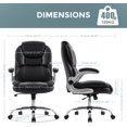 thumbnail image 2 of Executive Office Chair, Ergonomic Big and Tall Computer Desk Chair, High Back PU Leather Chair with Padded Flip-up Armrest, Lumbar Support Swivel Rolling Chair, 2 of 7