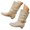 Khaki, variant on Women's Vintage Knee High Boots with Decorative Snap Button Detail Low Stacked Heel Faux Suede Round Toe Pull On Booties Comfortable Walking Shoes