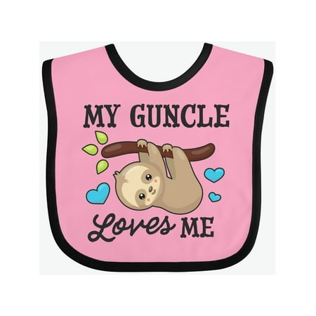 

Inktastic My Guncle Loves Me with Sloth and Hearts Gift Baby Boy or Baby Girl Bib