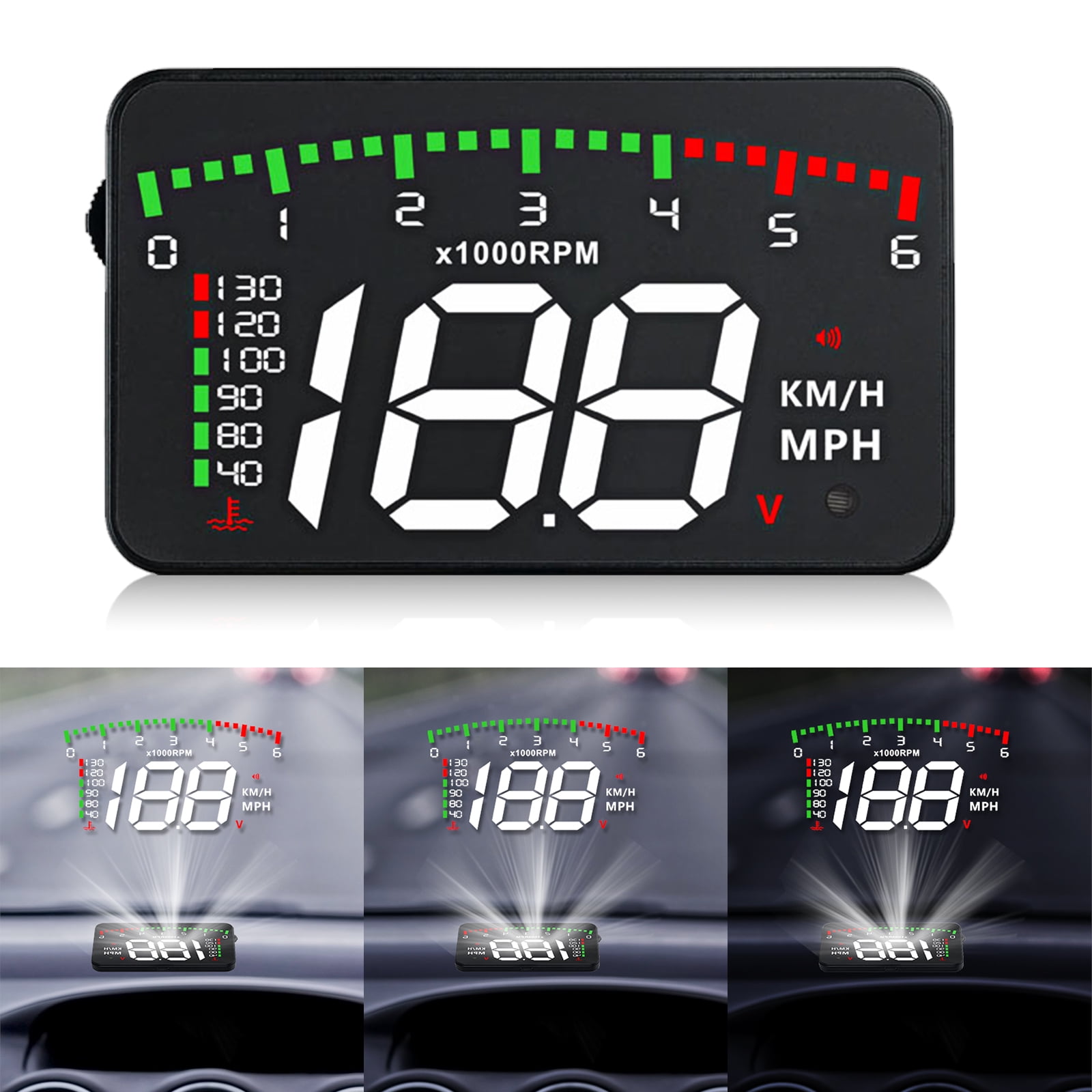 Universal Digital Speedometer Car Hud Head Up Display with MPH Speed ...