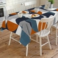 thumbnail image 4 of Navy Blue Rectangle Tablecloth, Middle Century Modern Geometric Abstract Art Waterproof & StainResistant Tablecloth, Washable Oil-proof Table Cover for Dining/Party/Wedding/Camping/Buffet 60x120 In, 4 of 9