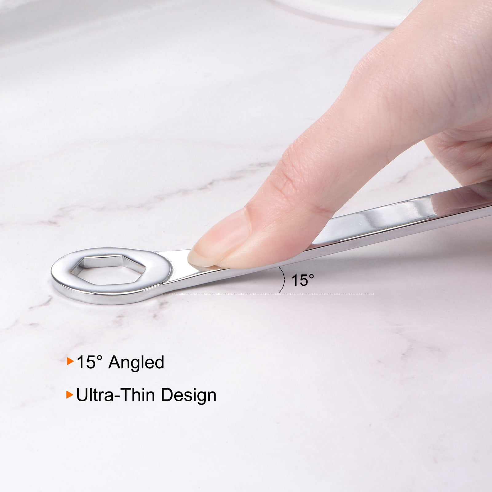 Unique Bargains Angled Open End High Carbon Steel Thin Combination Wrench 14mm