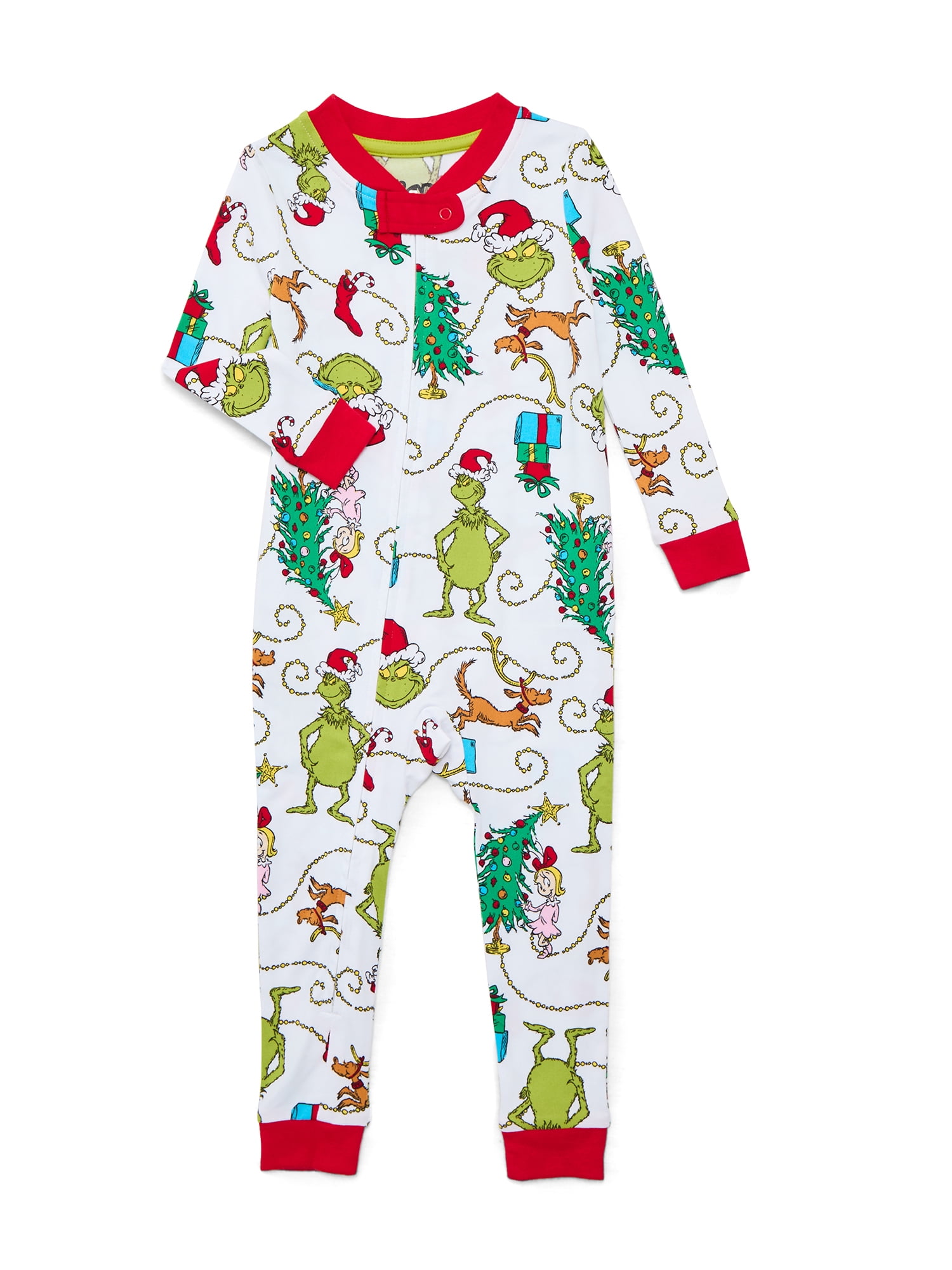 Dr. Seuss Grinch Unisex Infant Matching Family Pajamas, 1-Piece, Sizes 6M-18M