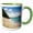 Green/White, variant on 3drose, Lovers Beach, Nevis with St. Kitts on Horizon-ca32 Gjo0033 - Greg Johnston, 11oz Two-tone Red Mug