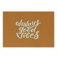 thumbnail image 1 of Chill Cutting Board, Hand Lettering Always Vibes Positive Phrase Orange Backdrop, Decorative Tempered Glass Cutting and Serving Board, Small Size, Orange White, by Ambesonne, 1 of 1