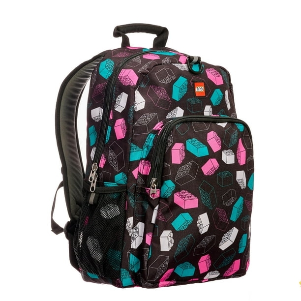 LEGO Iconic Prints Kids School Backpack Bookbag, for Travel, On-the-Go, Back to School, Boys and Girls, with Adjustable Padded Straps and Fun patterns, Multicolor Brick