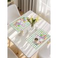thumbnail image 5 of Easter Placemats Set of 6, Spring Watercolor Bunny Eggs Butterflies Green Plaid Placemats for Dining Table, Place Mats for Kitchen Tabletop, Waterproof Wipeable Dining Table Mats Set, 5 of 9