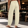 thumbnail image 7 of ClodeEU Women's Elastic High Waist Tapered Pants, Casual Loose Fit Trousers with Pockets Beige,Women's Plus S, 7 of 7