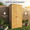 thumbnail image 5 of 63.2" Outdoor Storage Cabinet with Lockable Double Doors, Waterproof Fir Wood, Natural, 5 of 12