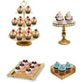 thumbnail image 5 of ounewxy Set of 6 PCS Iron Cake Stand and Pastry Trays Cupcake Holder Fruits Dessert Display Plate Table Decoration for Baby Shower Wedding Birthday Party Celebration, 5 of 5