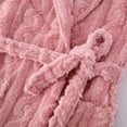 thumbnail image 6 of VANLOFE Unisex Warm Pajamas Household Clothes Solid Bathrobe Lengthened Night-robe Woman's Nightgown Casual Robes Pink Robes Sleepwear for Woman XL, 6 of 9