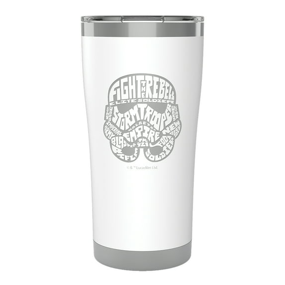 Tervis Star Wars - Character Wordle Engraved Storm Trooper Triple Walled Insulated Tumbler Travel Cup Keeps Drinks Cold & Hot, 20oz Legacy, Stormtrooper - Glacier White