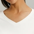thumbnail image 5 of ZHYou Women's V-Neck Long Sleeve Fitness Top Stretchy Athletic Shirt Quick Dry Workout Tee Moisture Wicking Active Wear Slim Fit Gym Clothing,White,Size M, 5 of 9
