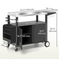 thumbnail image 2 of CoSoTower Chariot de Gril d'Extérieur avec Table d'Appoint Pliable, Plateau en Acier Inoxydable, Support de Four à Pizza avec Étagère de Rangement, Roues, 2 of 7