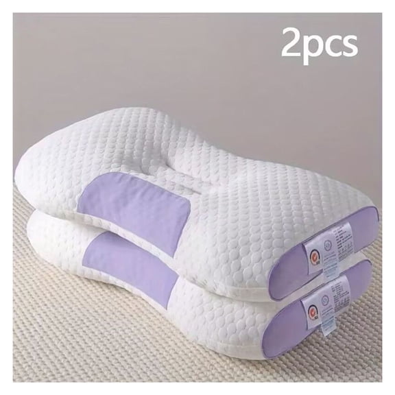 YBZ Massage Pillow 2 Pack - 3D Knitted Cotton Neck & Back Support - Relaxing Heat Function - Portable Pain Relief for Home, Office, Car