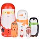 thumbnail image 1 of 5 uds muñecas anidadas hechas a mano rusas de madera Matryoshka muñeca lindo patrón de dibujos animados muñeca anidada juguete apilable conjunto de muñecas kaili Sencillez, 1 of 5