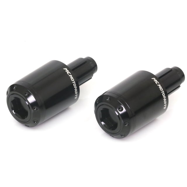 MC MOTOPARTS ATOM CNC Bar Ends Compatible with Motorcycle Handlebar 13-17mm Diameter (Black)