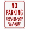 thumbnail image 1 of No Parking Dusk Till Dawn Red Sign, 18x24 Corrugated Plastic, 1 of 1