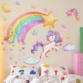 thumbnail image 3 of Rainbow Wall Stickers Unicorn wall decals Clouds Wall Art Decals DIY Transparent Peel and Stick Baby Nursery Girls Bedroom Daycare Wall Decor Girls Bedroom Kids Room Baby Nursery, 3 of 8