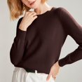 thumbnail image 4 of Clearance!NMMUED Pullover Sweaters for Women, Knit Sweater for Women, Loose Sweaters for Women, Spring Sweaters for Women 2025, Oversized Sweaters for Women, Coffee XXL, 4 of 5
