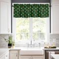 thumbnail image 3 of Christmas Green Kitchen Curtains and Valances Set, Rod Pocket Curtains Tier Farmhouse Window Curtains 24 Inch Length, Xmas Leaves Plants Ball Star Berry 3 Piece Kitchen Curtains Set, 3 of 6