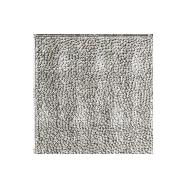 Fasade Easy Installation Border Fill Crosshatch Silver Glue Up Ceiling Tile/ Ceiling Panel (12" X 12" Sample)