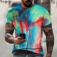 thumbnail image 1 of 2024 Summer Men's New Short-sleeved 3D Printing Technology Round Neck Design Fashionable T-shirt With Free, 1 of 5