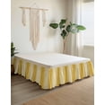 thumbnail image 2 of Yellow Ombre Wrap Around Bed Skirts for King Bed 16" Drop,Bed Skirt with Adjustable Elastic Belt Dust Ruffle Bed Valance for Bedroom Hotel Modern Abstract Art Farmhouse Gradient Bed Frame Cover, 2 of 7