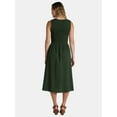 thumbnail image 3 of Time and Tru Women's Plus Sleeveless Smocked Midi Dress, Size XS-4X, 3 of 5