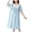 Blue, variant on Bxsruta Girls' Short Sleeve Ruffle Home Dress, Comfortable Round Neck Design for Relaxed Wear, Daily Leisure, and Photography, Soft Fabric