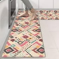 thumbnail image 2 of Kitchen Rugs Sets Of 2,Pink Boho Bohemia Geometric Diamonds Pattern Anti Fatigue Kitchen Mat Rugs Non Slip Washable,Decorative Kitchen Floor Mats for Kitchen,Sink,Laundry,17"X47", 2 of 5