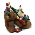 thumbnail image 2 of Estatua de gnomo de oso Ticfox marrón borracho 5 gnomos decoración para jardín, 2 of 12