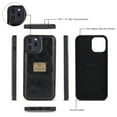 thumbnail image 6 of Dteck Wallet Case Compatible with iPhone 12 / iPhone 12 Pro 6.1 inch, 2 in 1 Leather Zipper Purse Large Capacity 14 Card Slots Detachable Magnetic Phone Cover with Wrist Band, Black, 6 of 10