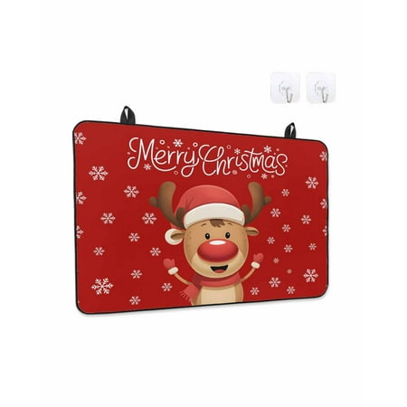 Stove Top Covers for Electric Stove Merry Christmas Kitchen Glass Ceramic Electric Cooktop Covers 36 x21 Red Winter Xmas Cartoon Deer Snowflake HeatResistant Oven/Countertop/Dishwasher Protector